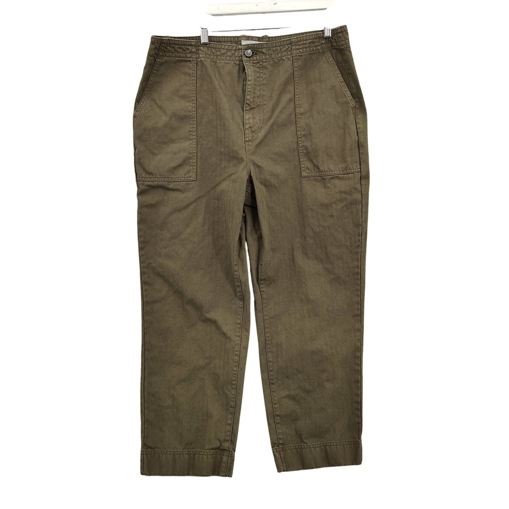 Everlane Womens Gorpcore Workwear Organic Cotton Fatigue Pants 16 Green Utility